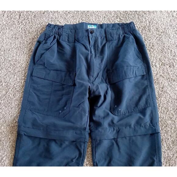 World Wide Sportsman Fishing Cargo Convertible Pants Blue Mens Size L /32 36x32 - Picture 2 of 7